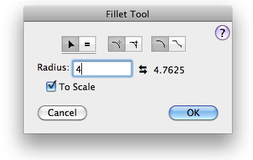 how to access the fillet tool in form z